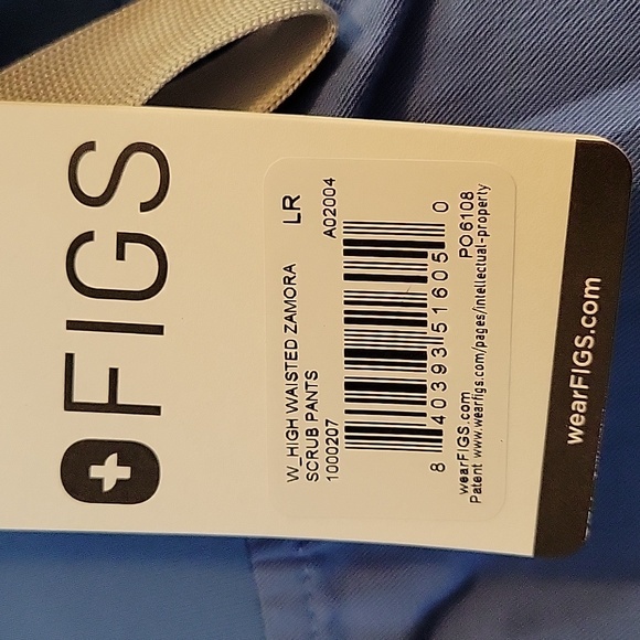 FIGS Womens 2 Piece Large Scrubs Set Blue Zamora Pants and Inala Slim Top - Picture 3 of 6